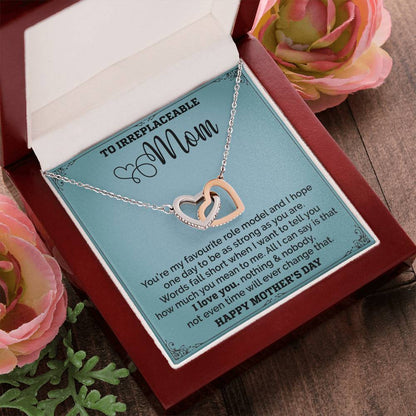 Mom Is My Favourite Role Modle - Interlocked Together Necklace - Mothers Day Interlocking Hearts Necklace