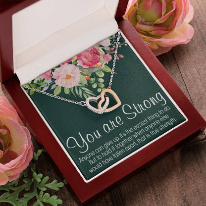 Inspirational Interlocking Hearts Necklace Gift Necklace Motivational Gift Encouragement Gift Empowering Cancer Illness Jewelry