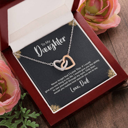 To My Daughter Gift Box Interlocking Hearts Necklace