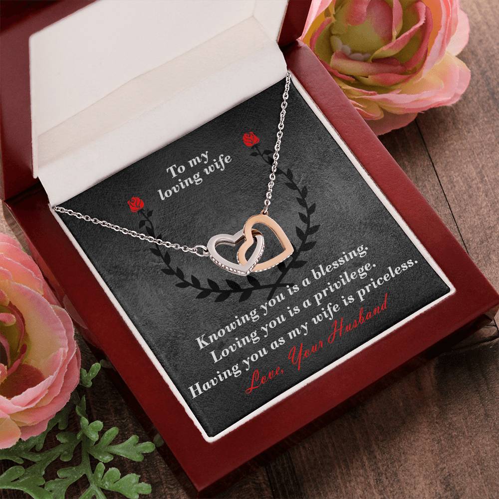 Priceless Wife Interlocked Hearts Necklace Interlocking Hearts Necklace