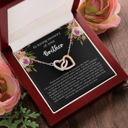 Loving Memory Brother Interlocking Hearts Necklace