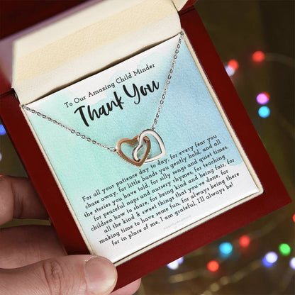 Thank You Gift For Child Minder Child Minder Appreciation Gift Child Minder Leaving Gift Childminder Christmas Gift Child Minder Necklace Interlocking Hearts Necklace