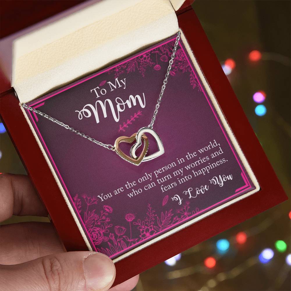 To My Mom You The Only Person In The World Interlocking Hearts Necklace