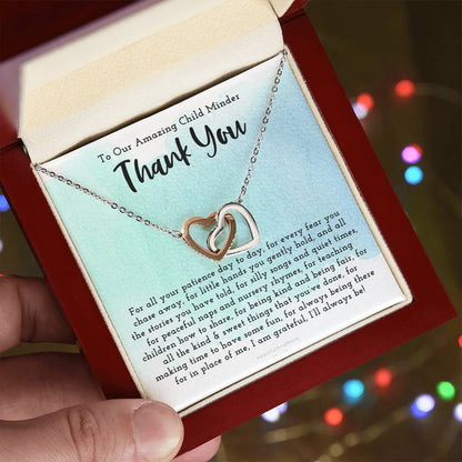 Thank You Gift For Child Minder Child Minder Appreciation Gift Child Minder Leaving Gift Childminder Christmas Gift Child Minder Necklace Interlocking Hearts Necklace