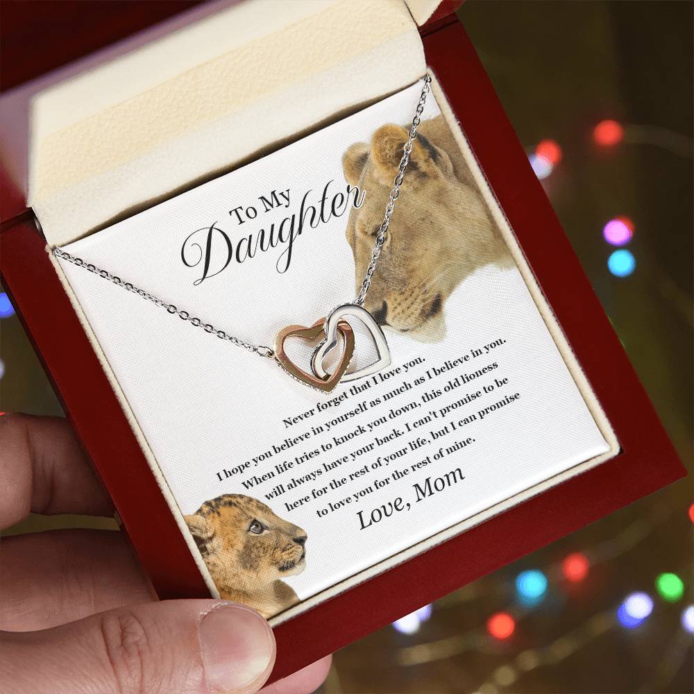 To My Daughter - Interlocking Love Necklace - Tmdt06 Interlocking Hearts Necklace
