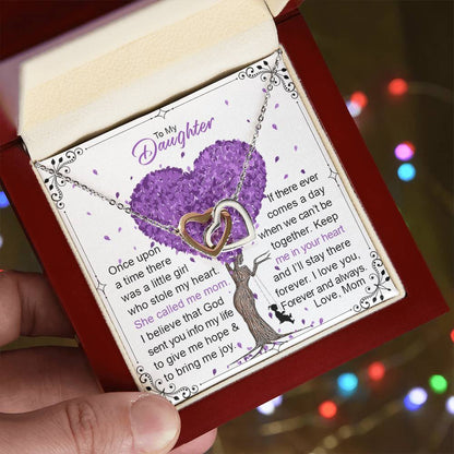 To My Daughter Interlocking Hearts Necklace