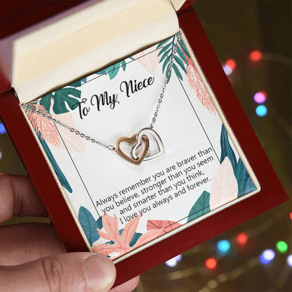 To My Niece Necklace Niece Birthday Gift From Aunt Niece Necklace Giftniece Gift From Aunt Uncle Aunt Niece Interlocking Hearts Necklace