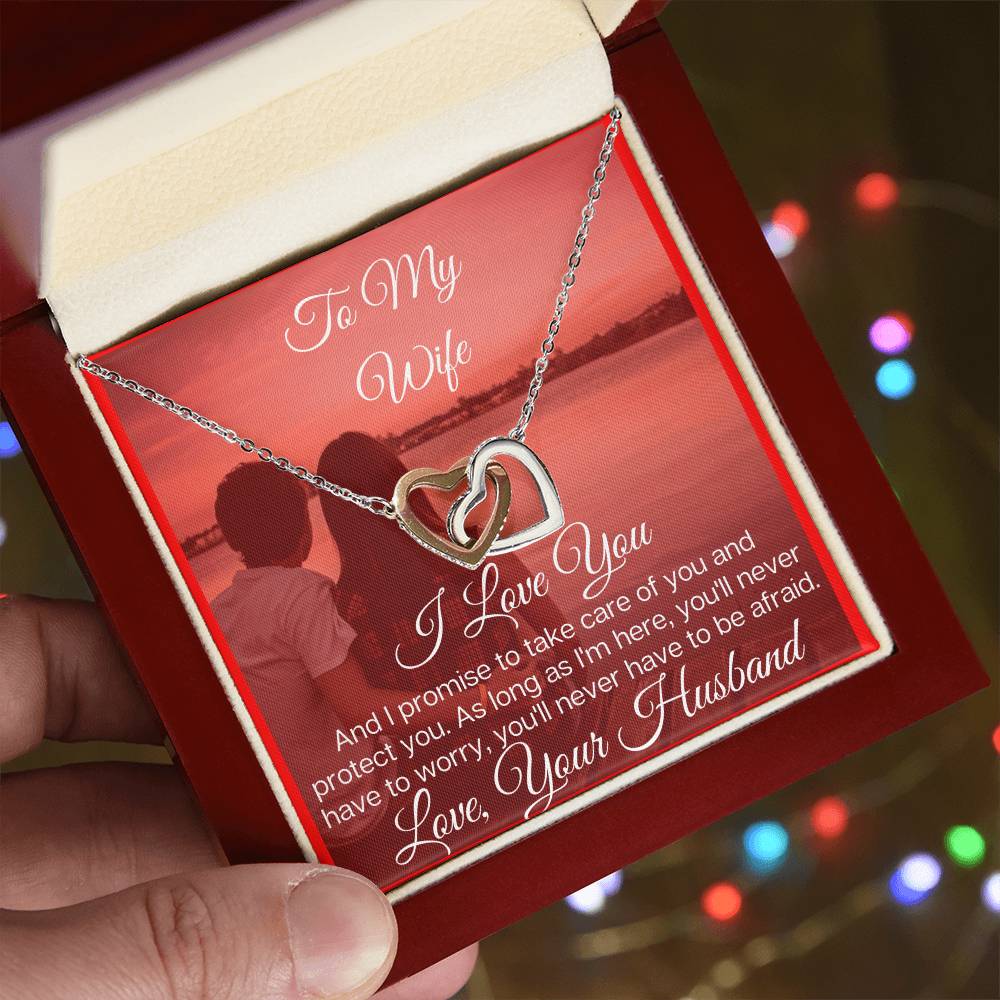 To My Lovely Wife - The Beautiful Interlocking Hearts Necklace