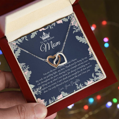 To My Beautiful Mom Necklace Badass Mom Gift Mother’S Day Gift Birthday Gift Gift From Daughter On Wedding Day Interlocking Hearts Necklace