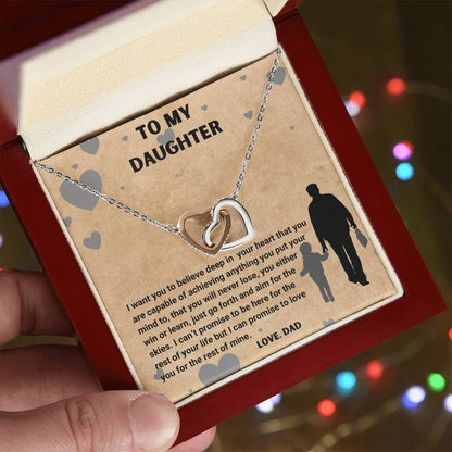 To My Daughter ?? Interlocking Hearts Necklace
