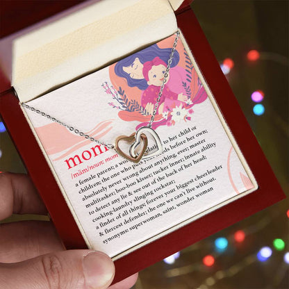 Gift For Mothers - Mom Is - The Interlocking Heart Necklace Interlocking Hearts Necklace