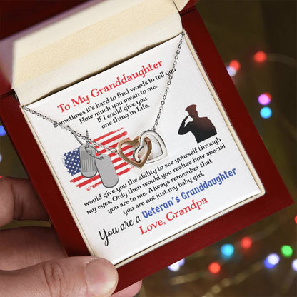 Veteran'S Granddaughter - Interlocking Heart Necklace Interlocking Hearts Necklace