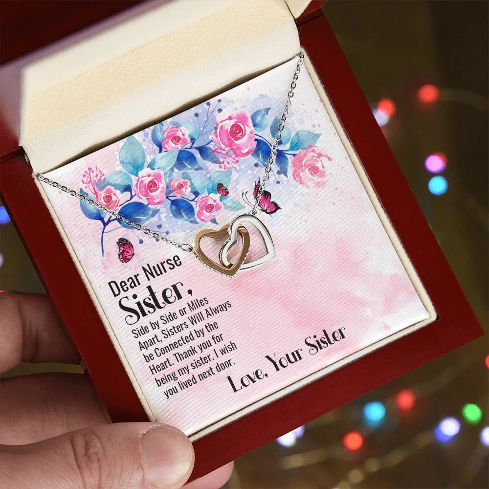 Dear Nurse Sister - Interlocking Heart Necklace Interlocking Hearts Necklace