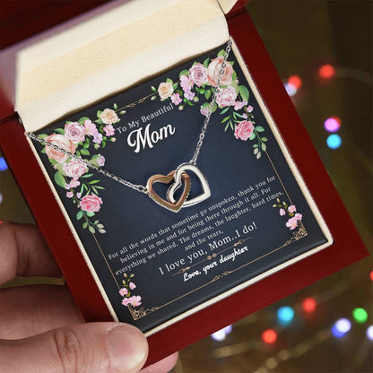 I Love You Mom.I Do Interlocking Hearts Necklace