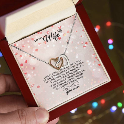 To My Wife Necklace Interlocking Hearts Necklace