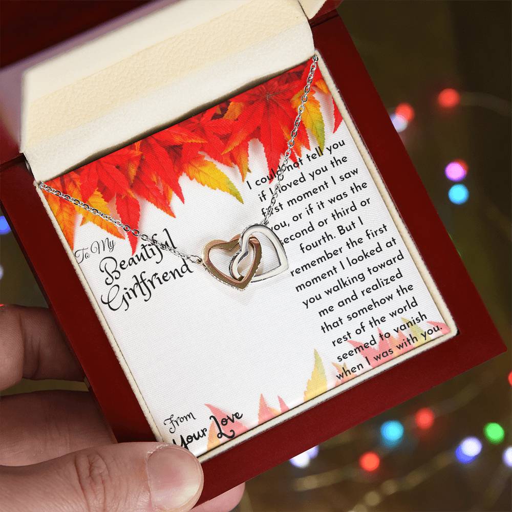 Heart Necklace For Your Beautiful Girlfriend. Interlocking Hearts Necklace