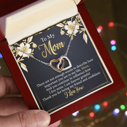 To My Mom Interlocking Hearts Necklace