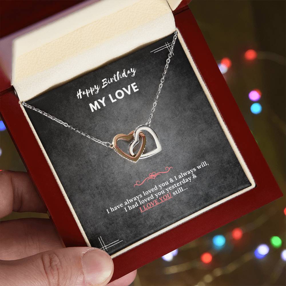 Birthday Necklace Interlocking Hearts Necklace