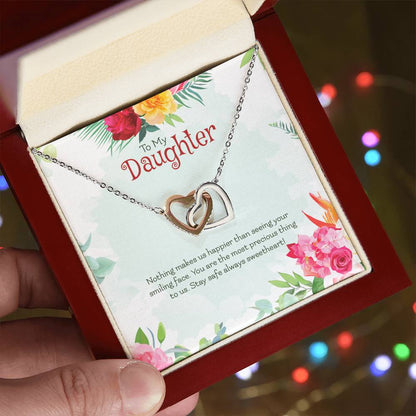 Two Hearts Interlocking Necklace For Daughter Interlocking Hearts Necklace