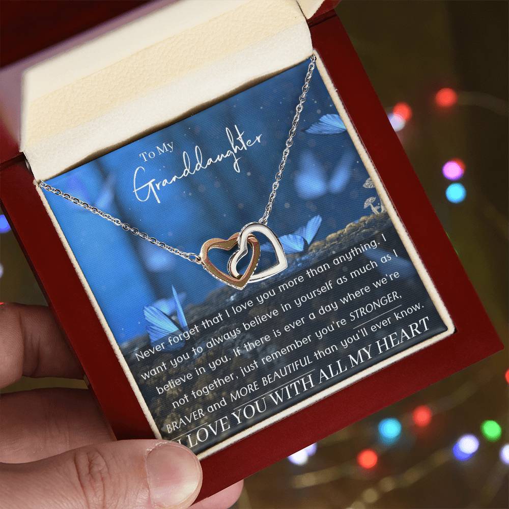 Granddaughter Necklace - Give The Gift She''Ll Always Remember Interlocking Hearts Necklace