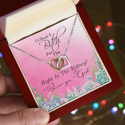 Interlocked Hearts Necklace Gift For Best Friendsister - Funny Message Card - Great Birthday Day Gift Interlocking Hearts Necklace