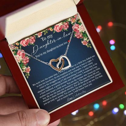 Mother-In-Law To Daughter-In-Law We Both Love The Same Man Interlocking Hearts Necklace