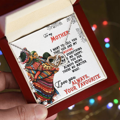 To My Mom Sunshine Love You Always Interlocking Hearts Necklace