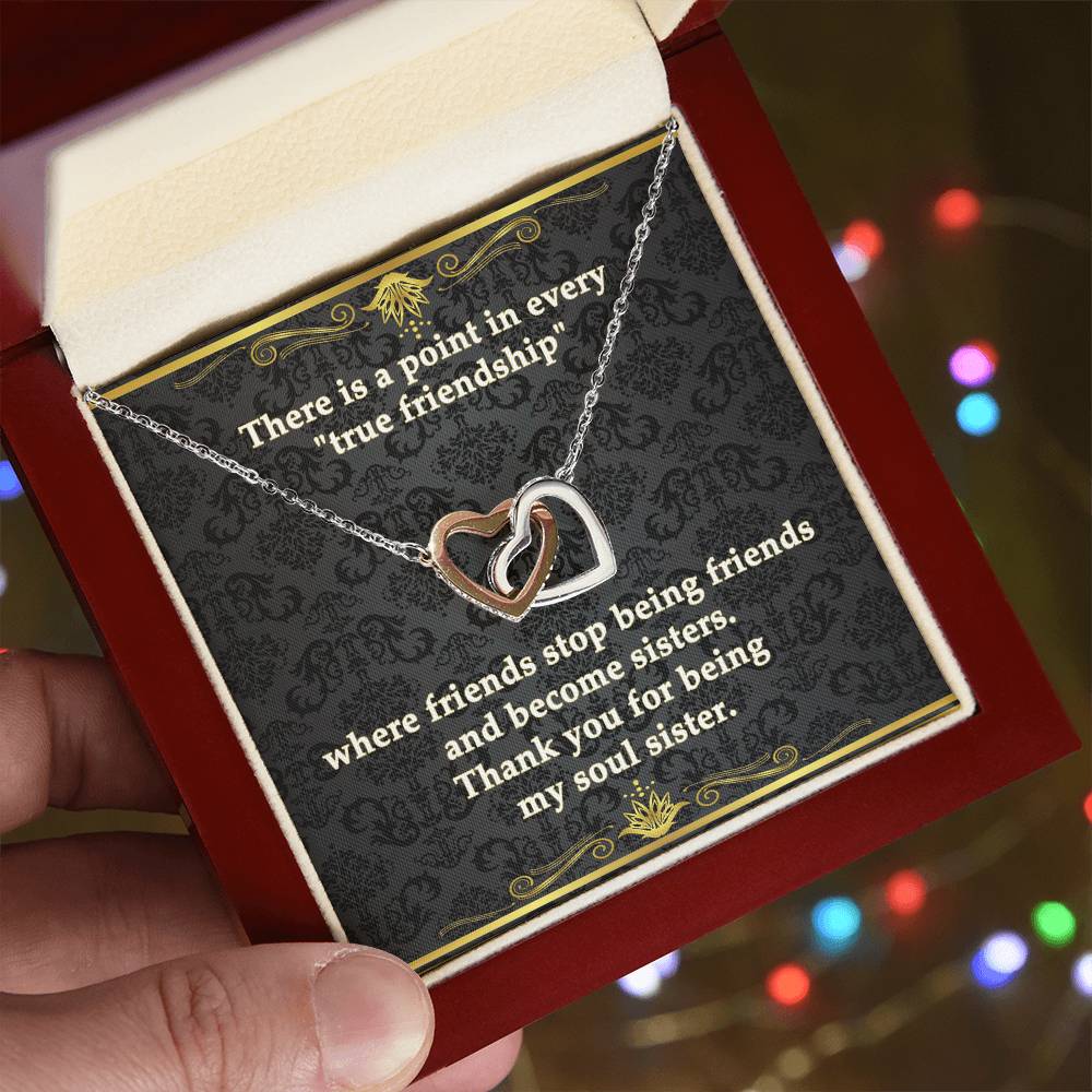 Interlocking Hearts Necklace - Eudora Collection - Soul Sisters Bond Necklace