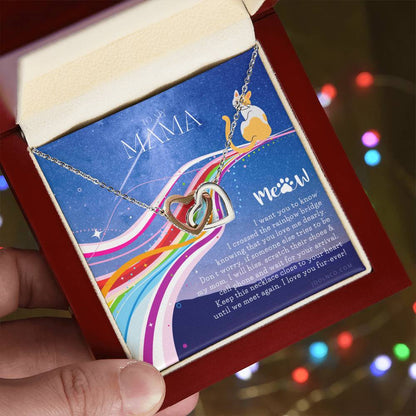 To My Cat Mama Cat Loss Gifts Rainbow Bridge Cat Pet Sympathy Gift Cat Loss Necklace Until We Meet Again Necklace Loss Of Cat Memorial Necklace Interlocking Hearts Necklace
