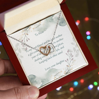 Two Love Hearts For Mom Necklace Interlocking Hearts Necklace