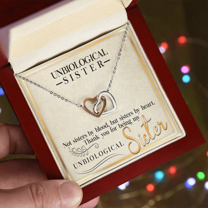 Unbiological Sisters Interlocking Hearts Necklace