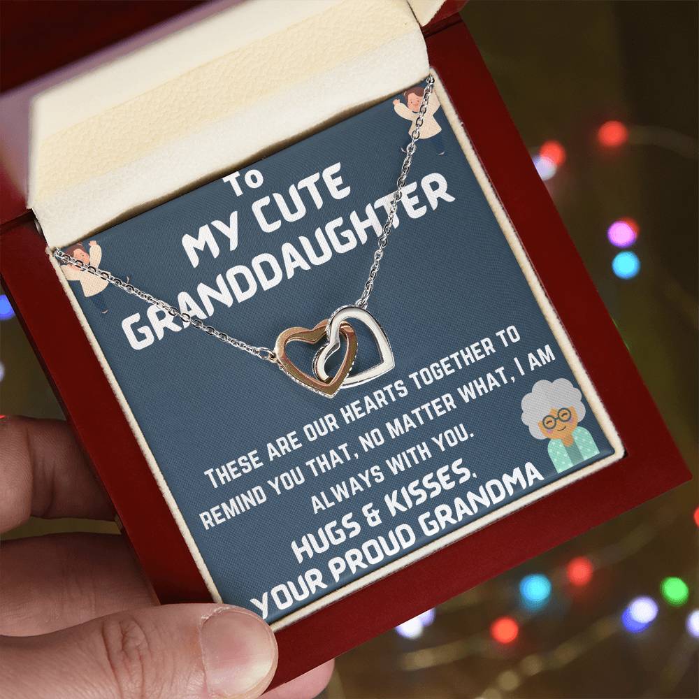 To My Granddaughter Interlocking Hearts Necklace