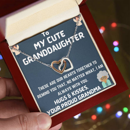 To My Granddaughter Interlocking Hearts Necklace