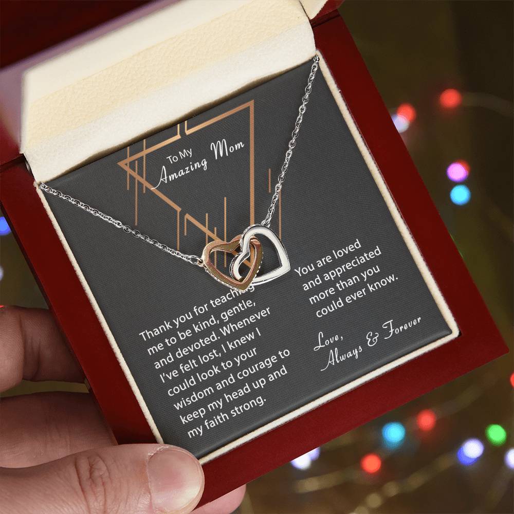 Keep My Faith Strong Necklace Interlocking Hearts Necklace