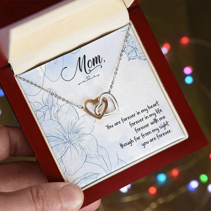 Mom - You Are Forever In My Heart Forever In My Life - Interlocking Heart Necklace Interlocking Hearts Necklace
