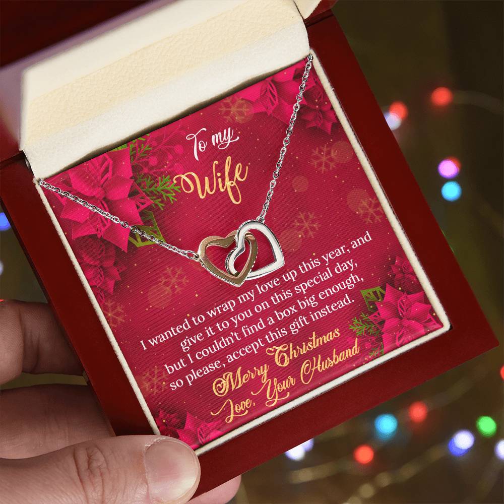 Merry Christmas To My Wife - Interlocking Hearts Interlocking Hearts Necklace