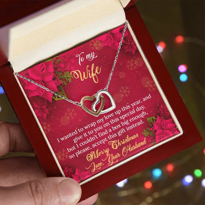 Merry Christmas To My Wife - Interlocking Hearts Interlocking Hearts Necklace