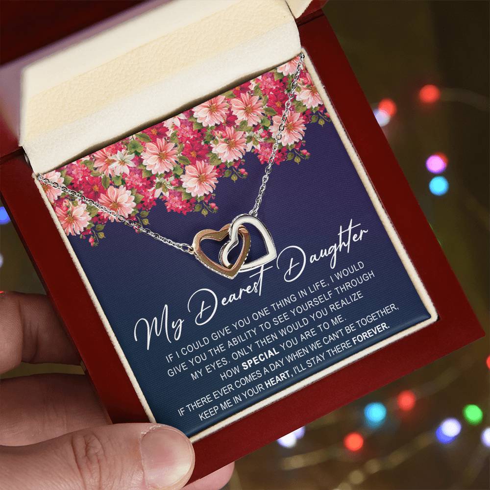 Surprise Gift For Daughter Interlocking Hearts Necklace