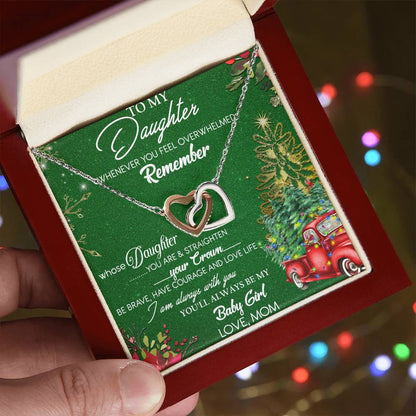To My Daughter Interlocking Hearts Necklace Message Card