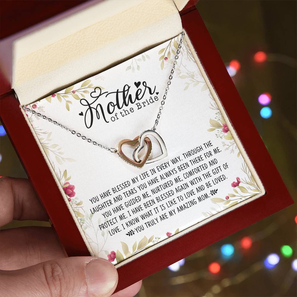 Mother Of The Bride Interlocking Hearts Necklace Message Card