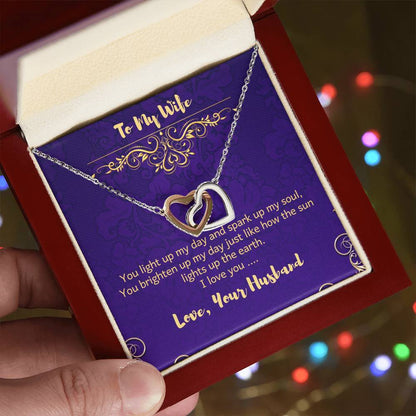 Sparkling Two Hearts Interlocked Necklace Interlocking Hearts Necklace