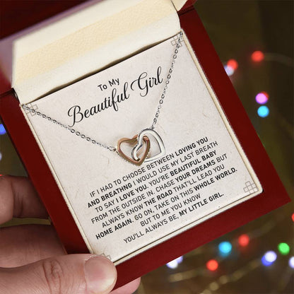 Gift For Daughter From Dad Birthday Gift For Daughter Christmas Gift For Daughter?? Interlocking Hearts Necklace