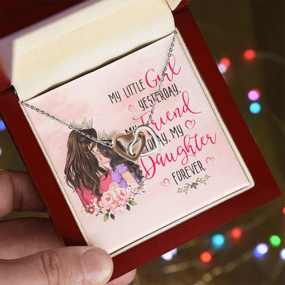 Mom And Daughter Interlocking Hearts Necklace