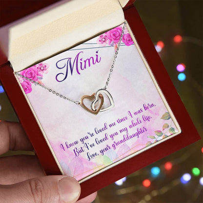 Mimi Interlocking Hearts Necklace Message Card