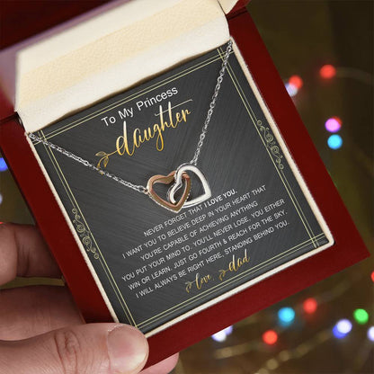 Gift For Daughter From Dad Interlocking Hearts Necklace