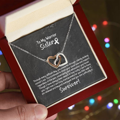 Sister Cancer Survivor Necklace Interlocking Hearts Necklace