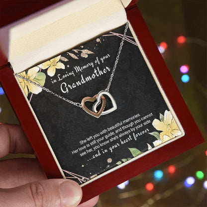 Sympathy Gift Loss Of Grandmother Condolence Twin Hearts Necklace Interlocking Hearts Necklace