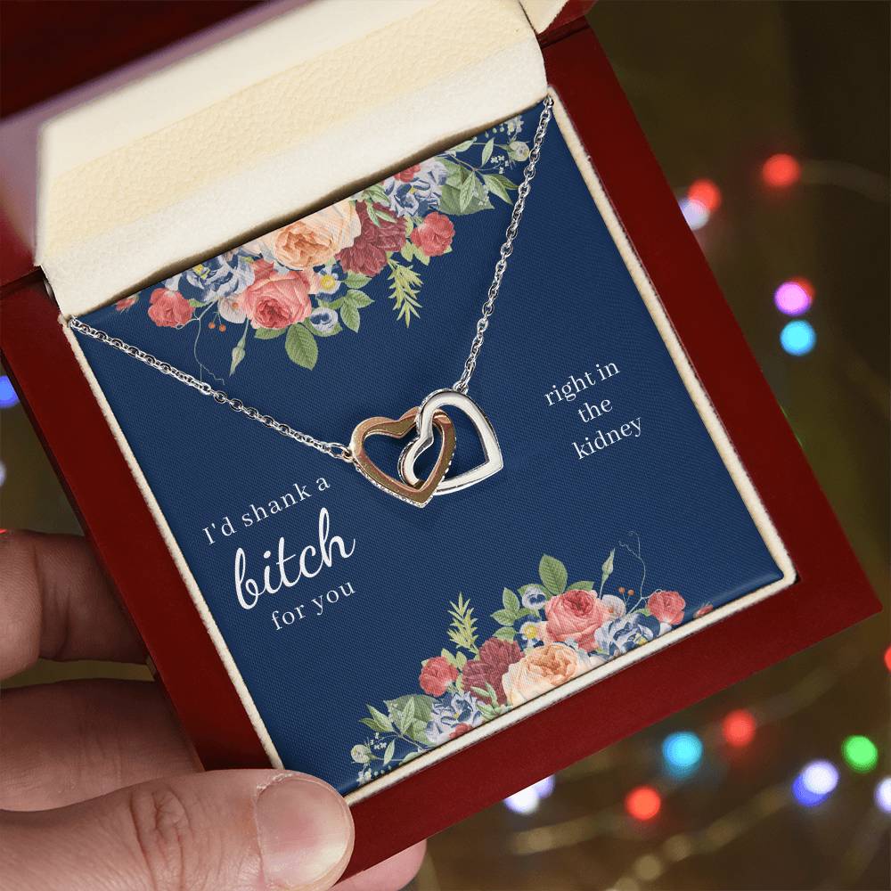 I'D Shank A Bitch For You Interlocked Hearts Necklace Interlocking Hearts Necklace