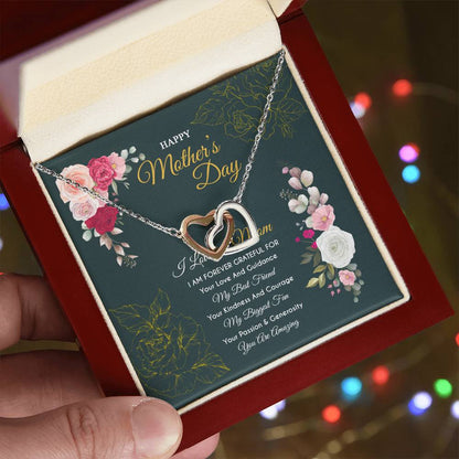 Gift For Mom - Forever Grateful - The Interlocking Heart Necklace Interlocking Hearts Necklace