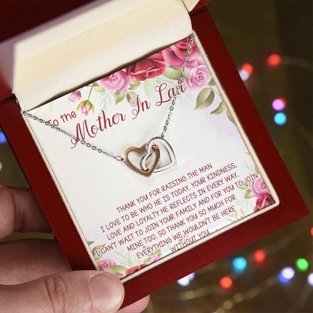 Mother In Law Necklace Gift Mother Of The Groom Jewelry Box Gift Mother In Law Wedding Gift Mother In Law Interlocking Hearts Necklace